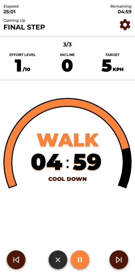 A Speed Builder interval in progress in the app
